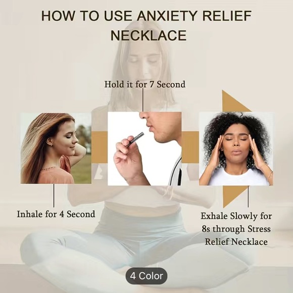 Anxiety Breathing Meditation Mindfulness Necklace - Picture 7 of 9